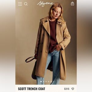 NWT Sezane Scott Trench EU 38 (US 6)